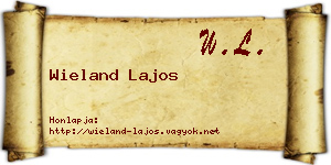 Wieland Lajos névjegykártya